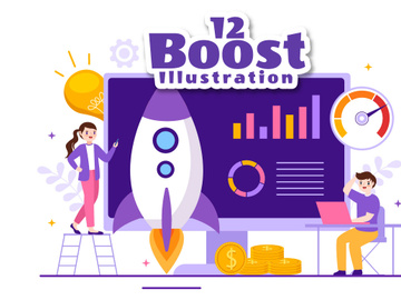 12 Business Boost Vector Illustration