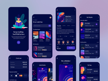 Book Store Mobile Application Design (Dark Version)
