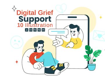 10 Digital Grief Support Illustration