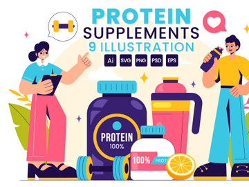 9 Healthy Protein Supplements Illustration