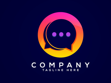 Modern gradient color chat logo design. Social media speech icon vector illustration
