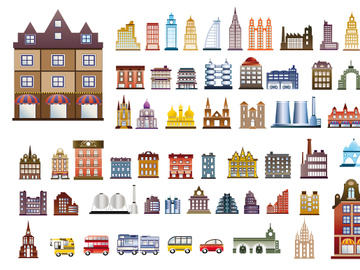 Set of vector buildings