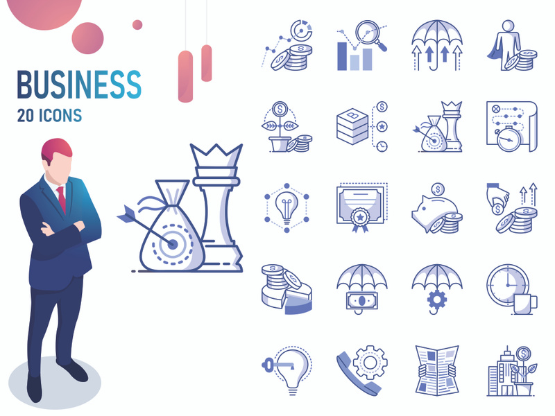 Bleu : Business And Finance IconSet