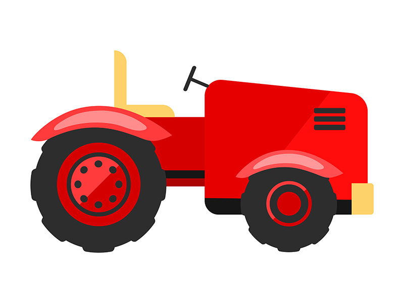 Red small tractor flat vector illustration by The Img ~ EpicPxls