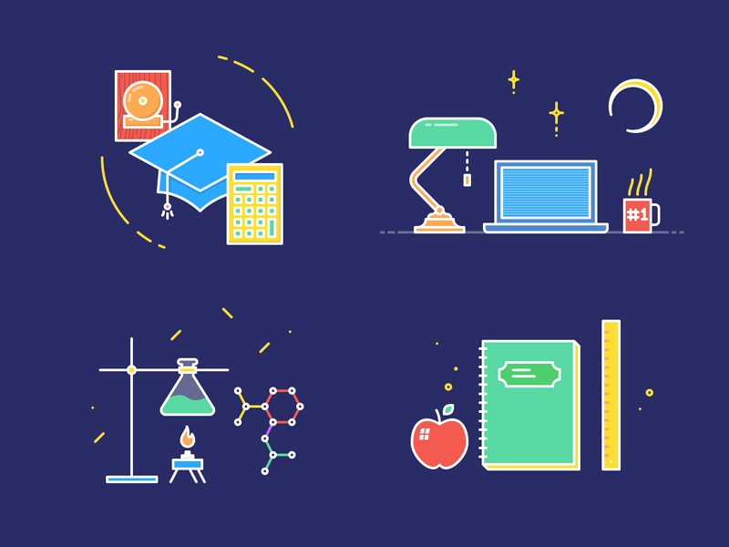 School App Onboarding Illustratons