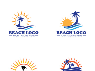 Beach logo design Vector template