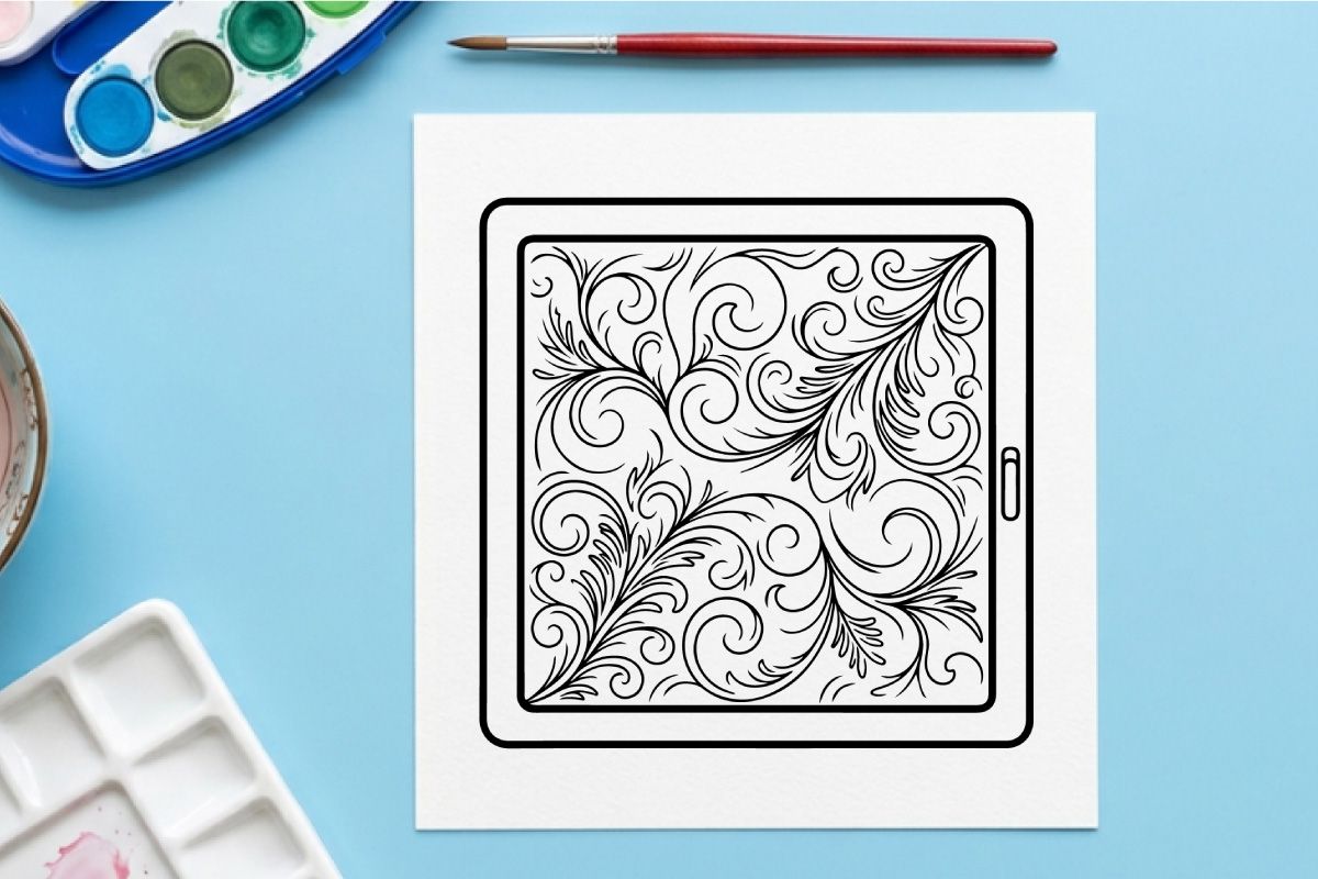 Elegant Christmas ornate floral mandala frame for holiday greeting card design