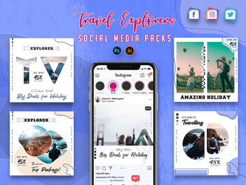 Travel Explorers Social Media Packs