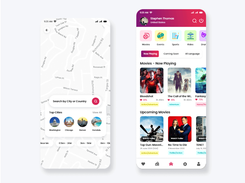 Tickets Booking System Mobile App UI Kit