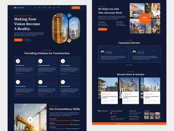 Construction Website Landing Page Design
