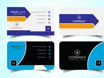 10 Double-sided creative and modern business card template. Vector illustration