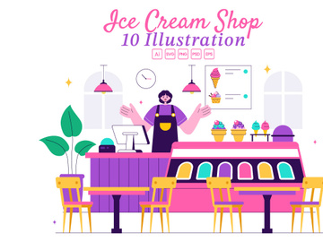 10 Ice Cream Store Illustration