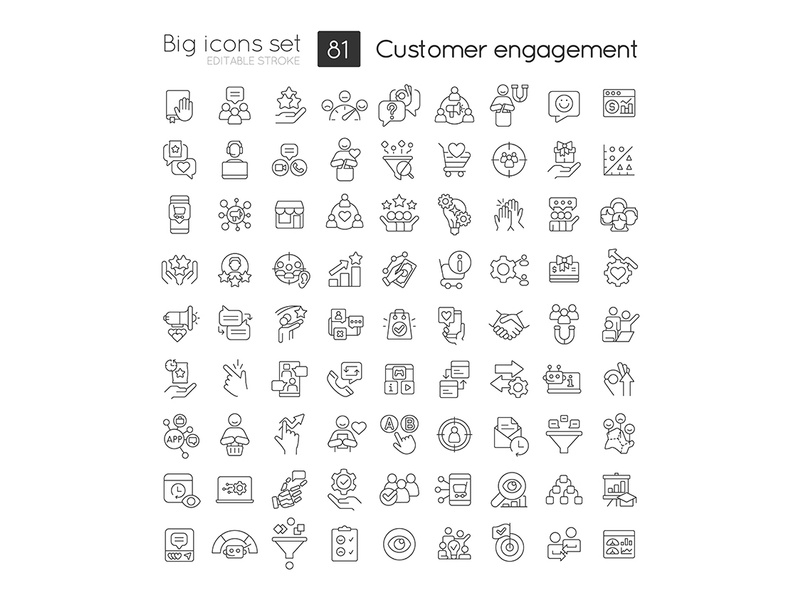 Customer engagement linear icons set by bsd studio ~ EpicPxls