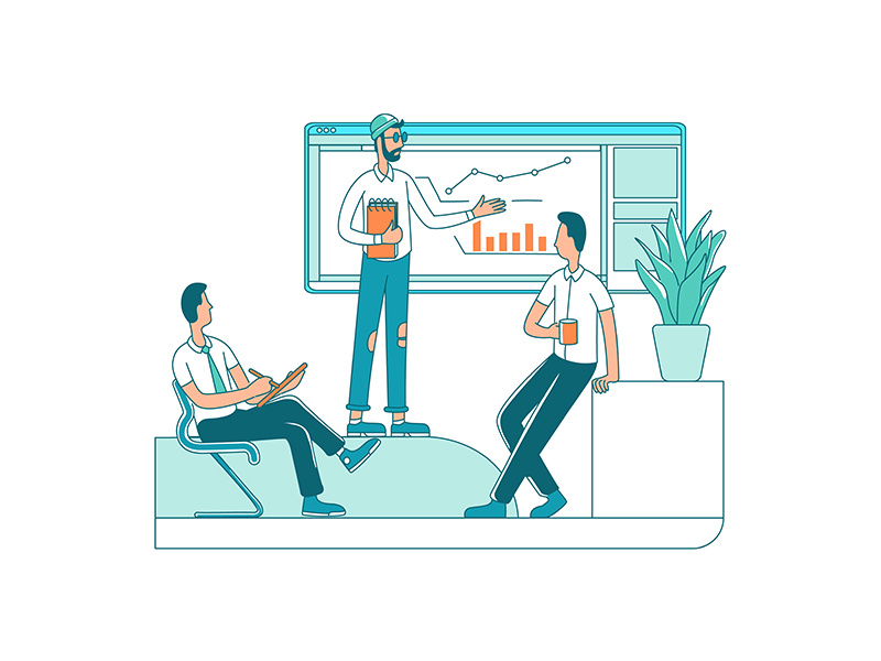 Business presentation flat color vector faceless characters ~ EpicPxls
