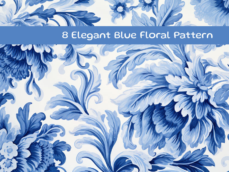 Elegant Blue Floral Pattern by Samiraas8891 ~ EpicPxls