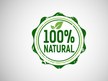 Natural, organic, fresh food vector logo or badge template for product