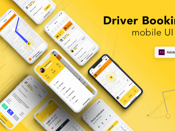 Taxi Driver Booking UI Kit for ADOBE XD
