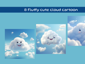 Fluffy cute cloud cartoon