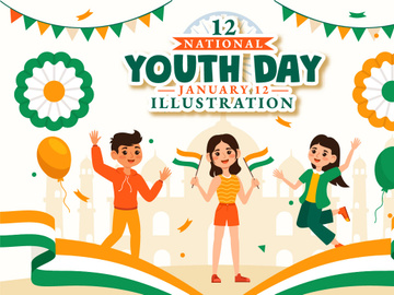 12 International Youth Day of India Illustration