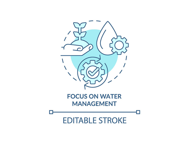 Focus On Water Management Turquoise Concept Icon By Bsd EpicPxls