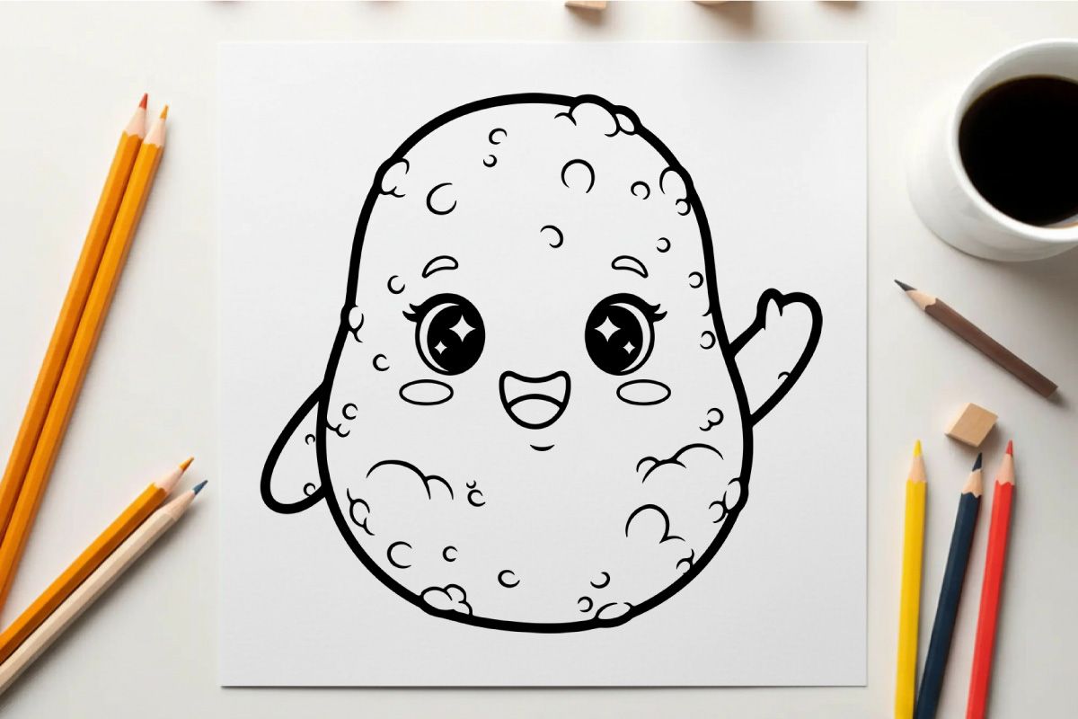 Cute smiling microbe germ cartoon vector illustration
