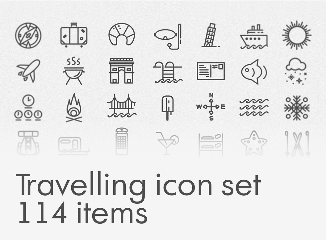 免费旅行图标集[AI](Free Travelling icon set [AI])插图