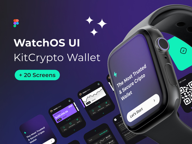 WatchOS UI Kit - Crypto Wallet (Figma) by Tiago Sete ~ EpicPxls