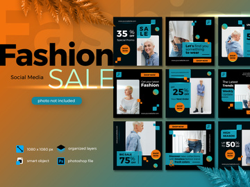 Fashion Sale Social Media template Lush Lava theme 2