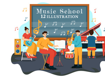 12 Music School Illustration
