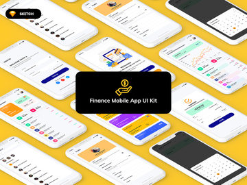 Finance Mobile App Template UI Kit Light Version (SKETCH)