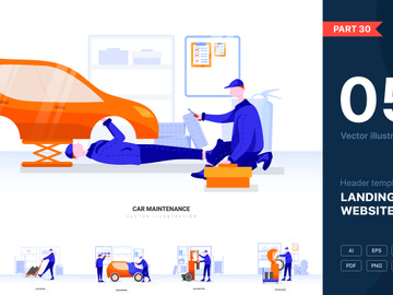 [Part 30] Car Service Vector Scenes