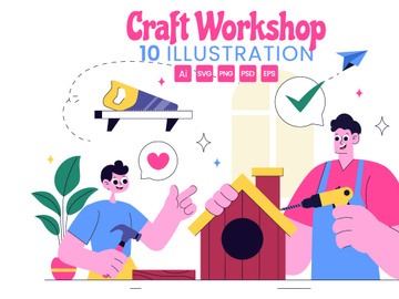 10 DIY Craft Workshop Illustration