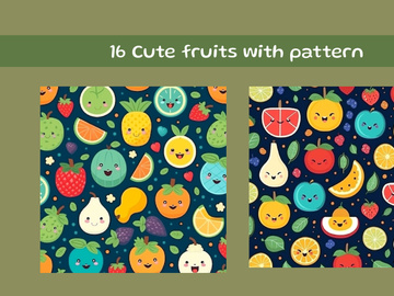 Cute fruits with pattern