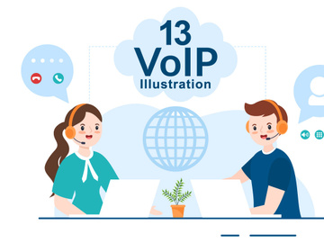 13 VOIP or Voice Over Internet Protocol Illustration