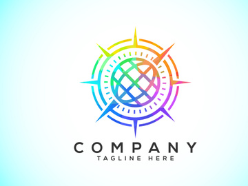 Polygonal Compass Concept Logo Design. Compass Low Poly Logo sign and symbol. Coastal icon