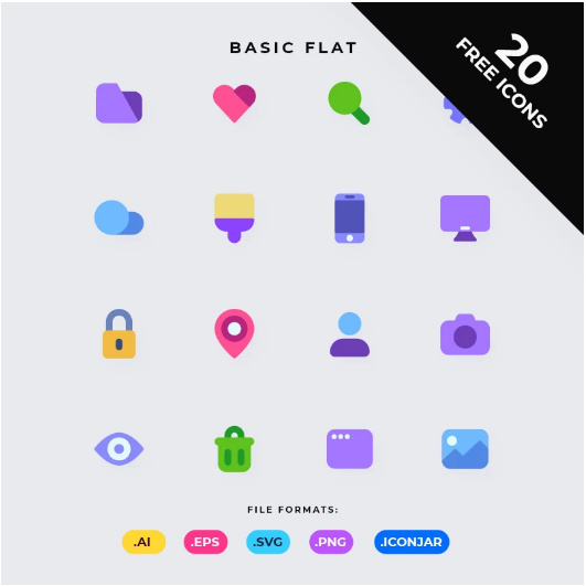 Flat Mate Basic - 免费图标集(Flat Mate Basic - Free Icon Set)插图1