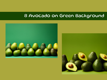Avocado on Green Background