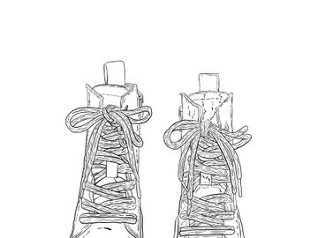 File EPS and JPG colorful shoes and lineart