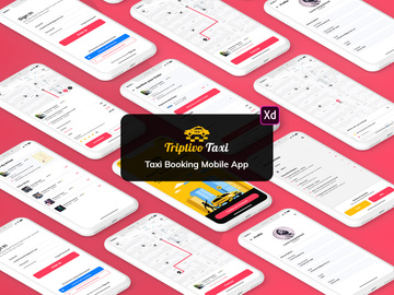 Taxi Booking Mobile App UI Kit Light Version (XD)