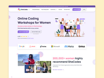SheCode Landing Page Redesign