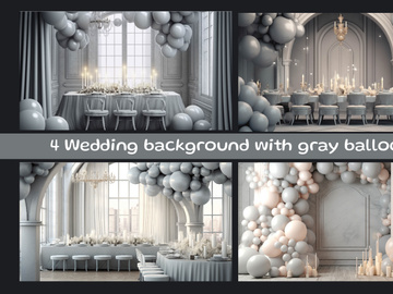 Wedding background with gray balloons