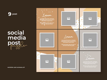 Social Media Post Template Instagram Puzzle Vector