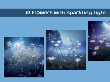 Flowers with sparkling light