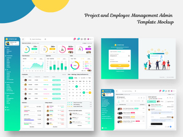 Project and Employee Management Admin Template Mockup