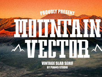 Mountain Vector - Vintage Slab Serif