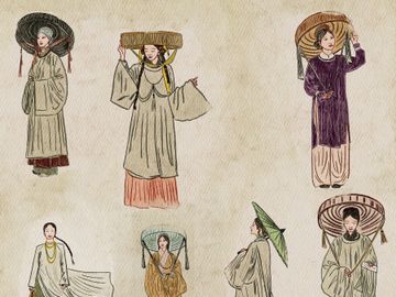 Vintage Asian Women Illustration Bundle – 18 Hand-Drawn Characters (EPS & JPEG)