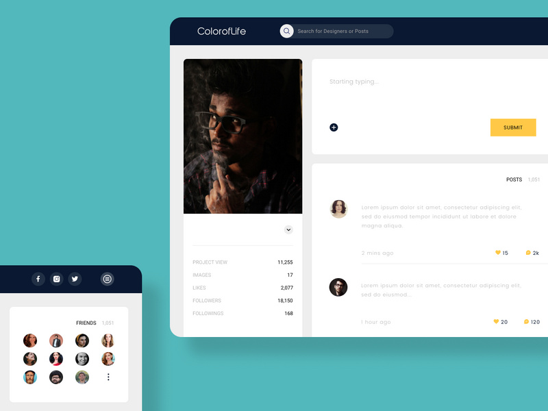 User profile template for website by TuyenHT ~ EpicPxls