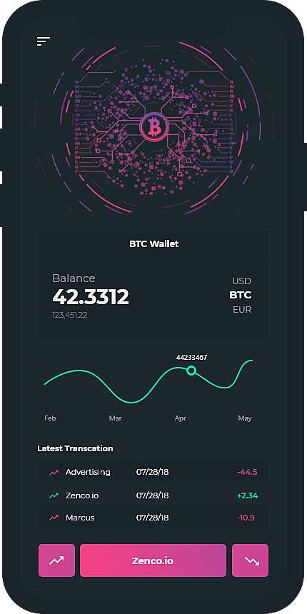 比特币应用Ui免费版(Bitcoin App Ui Freebie)插图1