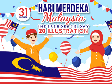 20 Malaysia Independence Day Vector Illustration