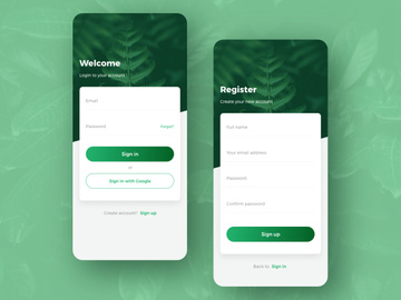 Login - Signup screen app design concept v2